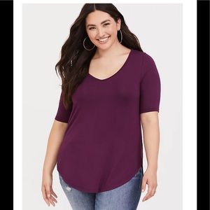 SUPER SOFT BURGUNDY PURPLE FAVORITE TUNIC TEE